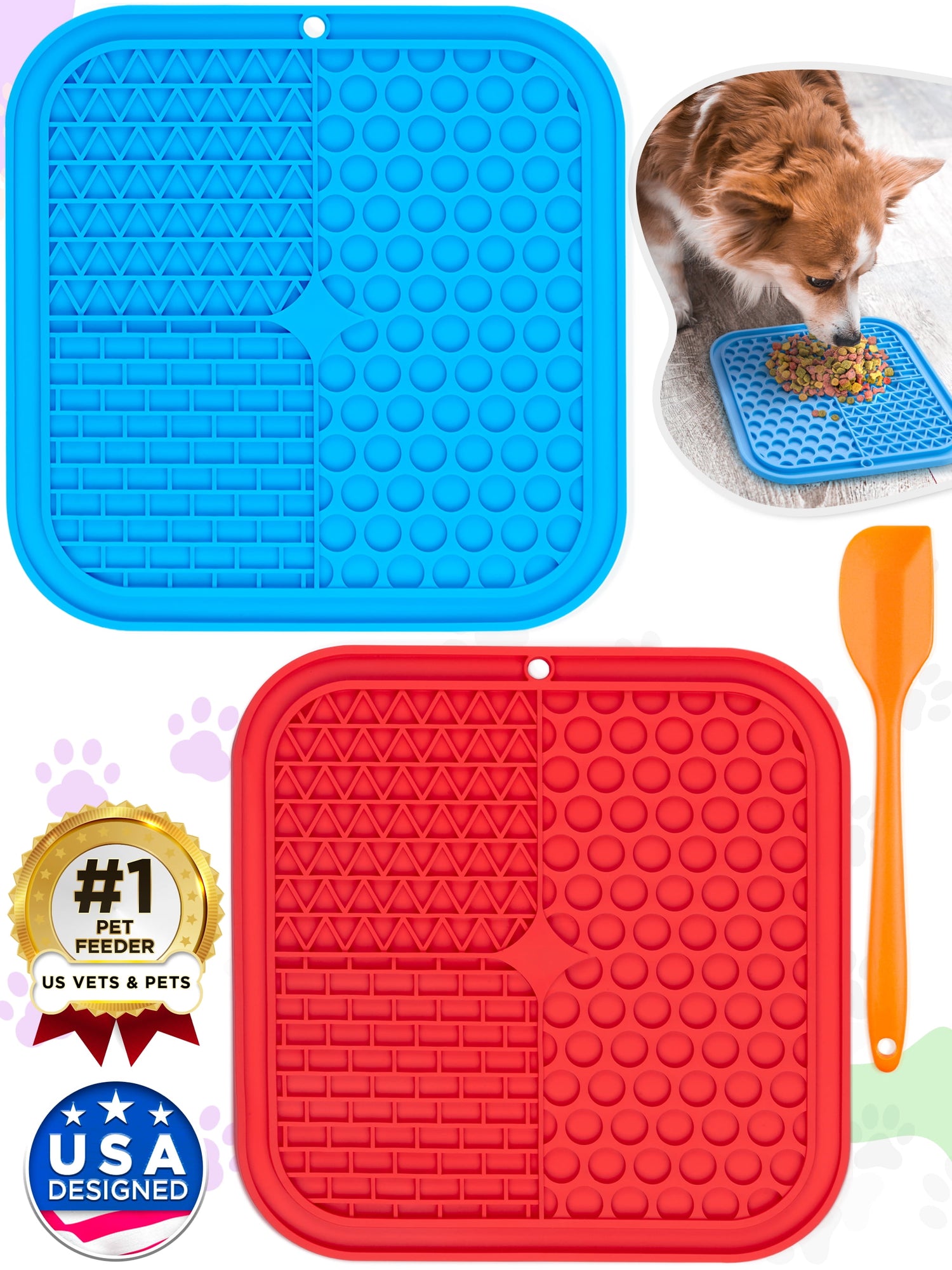 Dog & Cat Slow Feeder Lick Mats Set